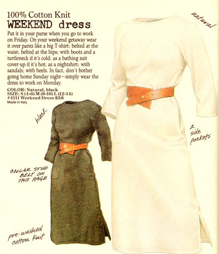 Banana Republic catalog entry for the Weekend Dress