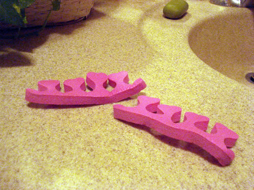 Pink foam toe separators